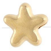 Perle étoile de mer 10 mm avec résine époxy - Doré à l'or fin - Bleu gris pailleté