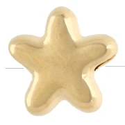 Perle étoile de mer 10 mm motif oeil avec résine époxy - Doré à l'or fin - Blanc