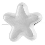 Perle étoile de mer 10 mm motif oeil - époxy - Placage Argent fin vieilli - Blanc