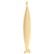 Pendentif poisson 58x9 mm avec résine époxy - Doré à l'or fin - Bleu - Rouge x1