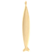 Pendentif poisson 58x9 mm avec résine époxy - Doré à l'or fin - Bleu - Rouge x1