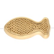 Perle poisson 6x13 mm motif œil - résine  époxy - Doré à l'or fin Blanc Bleu x 1