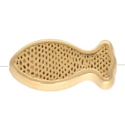 Perle poisson 6x13 mm motif œil - résine époxy - Doré à l'or fin Blanc Bleu x 1
