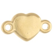 Intercalaire cœur 15x8.5mm résine époxy - Doré à l'or fin - Pailleté rose - Bleu