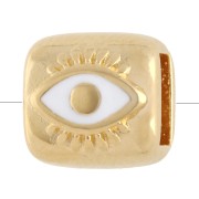 Poussoir rectangle œil 7.5x8 mm pour lacet 5 mm - Doré à l'or fin x 1
