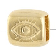 Poussoir rectangle œil 7.5x8 mm pour lacet 5 mm - Doré à l'or fin x 1