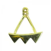 Bijoux d'oreilles Ear Jackets triangles 18 mm en Argent 925 doré x2