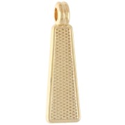 Pendentif trapèze 21.5x6 mm avec résine époxy - Doré à l'or fin - Vert x1