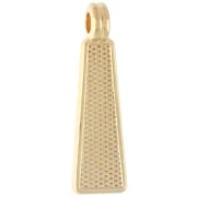 Pendentif trapèze 21.5x6 mm avec résine époxy - Doré à l'or fin - Orange x1