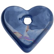 Bleu foncé - Pendentif cœur 21x23 mm en céramique - Marbré Bleu foncé x1 Pendentif cœur 21x23 mm en céramique - Marbré Bleu foncé x1
