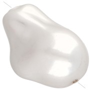 Perle goutte irrégulière 22x16 mm imitation perle d'eau douce - Blanc nacré x1