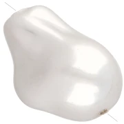 Perle goutte irrégulière 22x16 mm imitation perle d'eau douce - Blanc nacré x1