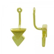 Bijoux d'oreilles Ear Jackets triangles 22 mm en Argent 925 doré x2
