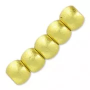 Perles rondes gros trous 4 mm doré satiné x10