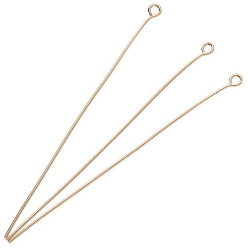 Clous tête ronde 60x0.7 mm - Plaqué or 3 microns x6