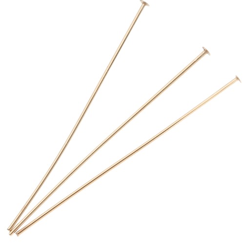 Clous tête plate 41x0.6 mm - Plaqué or 3 microns x6