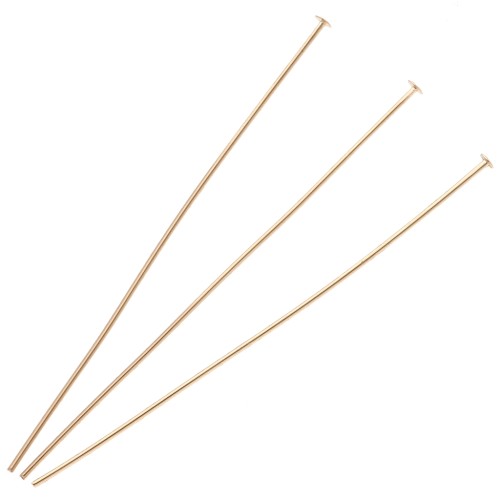 Clous tête plate 51x0.6 mm - Plaqué or 3 microns x6