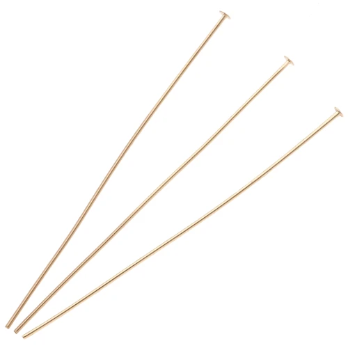 Clous tête plate 51x0.6 mm - Plaqué or 3 microns x6