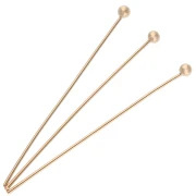 Clous tête boule 31x0.55 mm - Plaqué or 3 microns x6