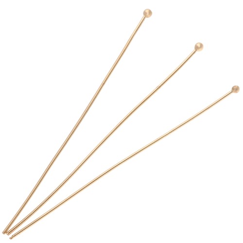 Clous tête boule 62x0.8 mm - Plaqué or 3 microns x6