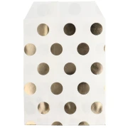 Pochette en papier 10x13 cm - motif pois - Blanc - Doré x1