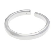 Bague fine martelée réglable - Taille 56 à 62 - Placage Argent fin x1|raw }}