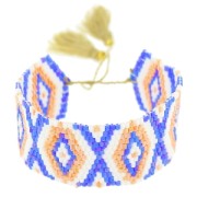 Bracelet tissé en perles motif navajo 28 mm Light Peach/Sand