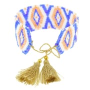 Bracelet tissé en perles motif navajo 28 mm Light Peach/Sand