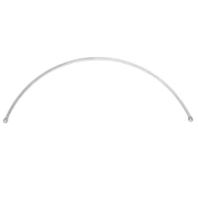 Intercalaire demi-jonc pour collier 125x2 mm - Placage Argent fin x1