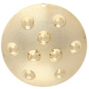 Pendentif rond 35 mm effet clouté - Doré à l'or fin x1