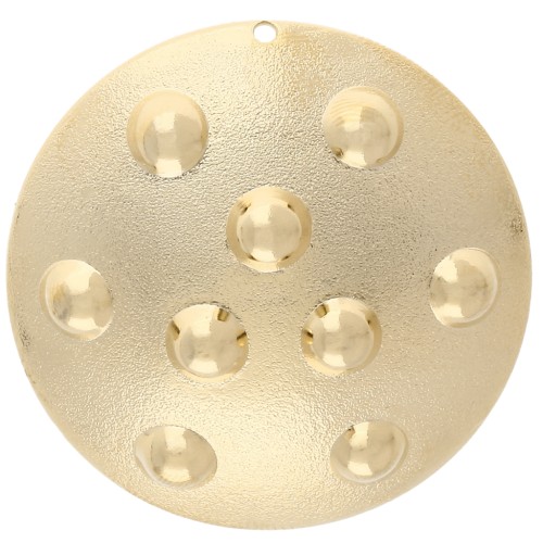 Pendentif rond 35 mm effet clouté - Doré à l'or fin x1
