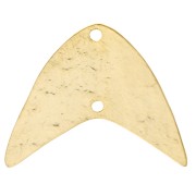 Doré Or Fin - Or 24K - 999/1000 - Intercalaire chevron martelé 19x23 mm - Doré à l'or fin x1 Intercalaire chevron martelé 19x23 mm - Doré à l'or fin x1