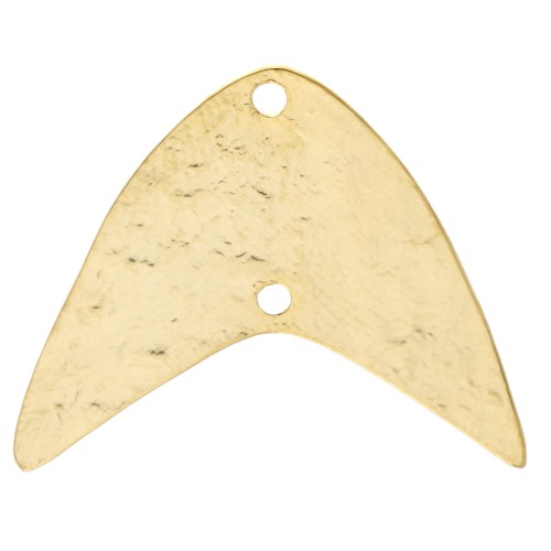 Intercalaire chevron martelé 19x23 mm - Doré à l'or fin x1