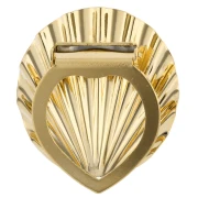 Clip pour foulard coquillage 38x34 mm effet plissé - Doré à l'or fin x1
