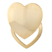 Clip pour foulard coeur bombé 30 mm - Doré à l'or fin x1