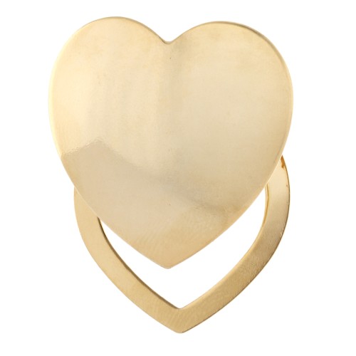 Clip pour foulard coeur bombé 30 mm - Doré à l'or fin x1