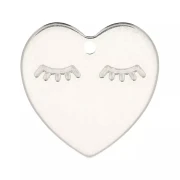 Cadeau - Breloque coeur 14 mm - motif cils - Argent 925 x1
