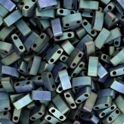 Miyuki Half Tila Beads 5x2.3x1.9mm HTL-2064 - Mat Metallic Blue Green Iris paquet de 100g