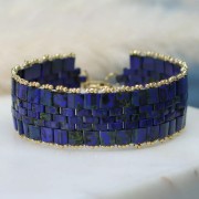Miyuki Half Tila Beads 5x2.3x1.9mm HTL-2064 - Mat Metallic Blue Green Iris paquet de 100g