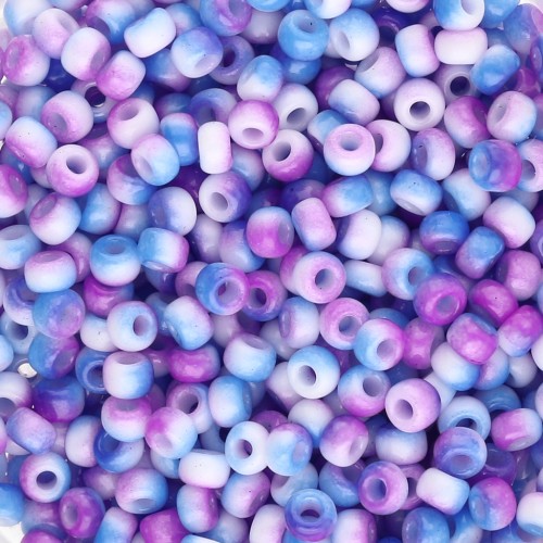 Rocaille Miyuki 8/0 55056 - Opaque White Funky Blue x8g