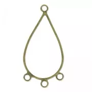 Intercalaire/Chandelier 3 anneaux forme goutte 42 mm bronze x2