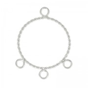 Intercalaire/Chandelier 3 anneaux forme ronde 28 mm Placage Argent fin x2|raw }}