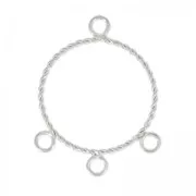 Intercalaire/Chandelier 3 anneaux forme ronde 28 mm Placage Argent fin x2