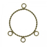 Intercalaire/Chandelier 3 anneaux forme ronde 30 mm bronze x2