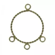 Intercalaire/Chandelier 3 anneaux forme ronde 30 mm bronze x2