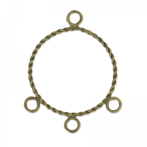 Intercalaire/Chandelier 3 anneaux forme ronde 30 mm bronze x2