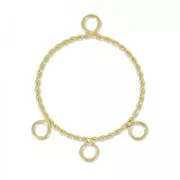 Intercalaire/Chandelier 3 anneaux forme ronde 30 mm doré x2