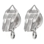 Clips d'oreilles pour cabochon rond 8 mm avec anneau ouvert - Argent 925 x2
