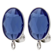 Clips d'oreilles pour cabochon ovale 14x10 mm avec anneau ouvert - Argent 925 x2