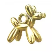 Breloque chien ballon 10 mm en Argent 925 doré à l'or fin x1